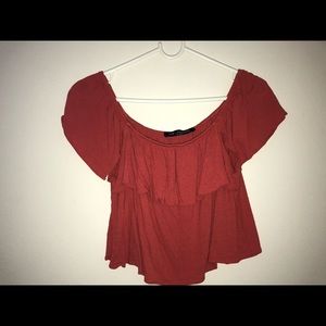 Off shoulder crop top